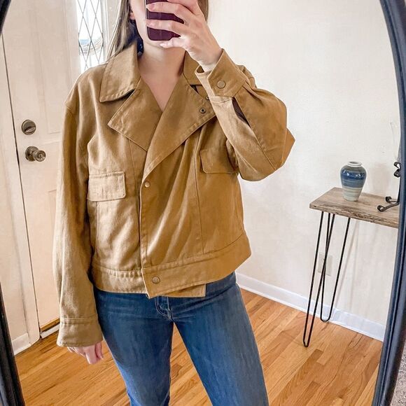 Banana Republic Amelia Flight Jacket Hemp Caramel Apple L - Picture 1 of 12